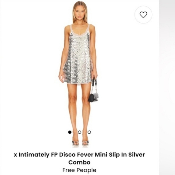 New Free People Intimately Disco Fever Sequins Mesh Gold Mini Slip Dress - Picture 6 of 13